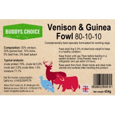 Albion Raw - Buddy&#39;s Choice Venison &#38; Guinea Fowl  80-10-10 (454g)