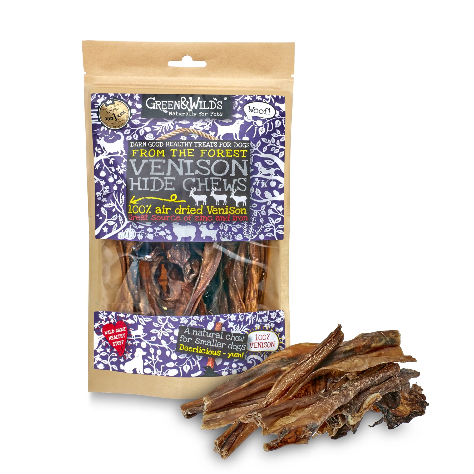 Green & Wilds Venison Hide Chews 85g